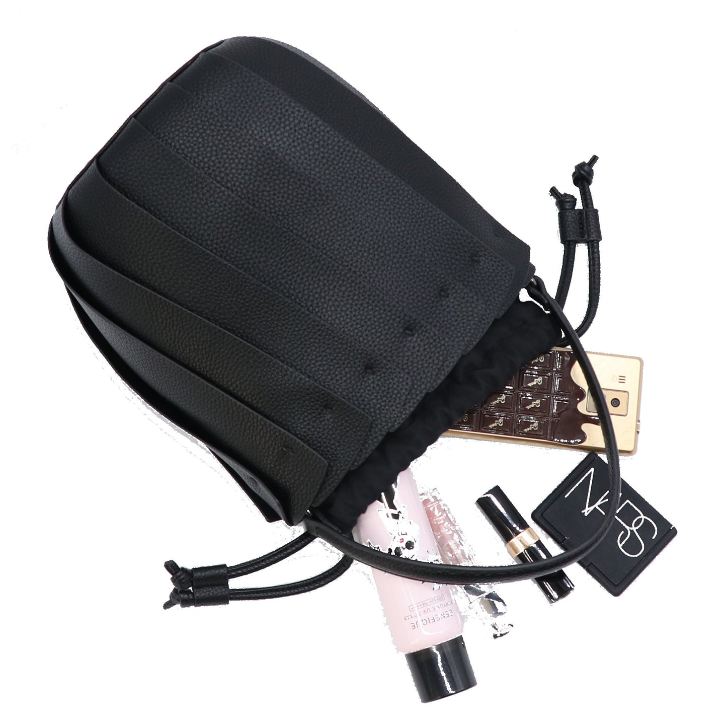 【ショップチャンネルOA商品】プリーツ バケツ型 2WAY ショルダーバッグ 巾着 17-1202