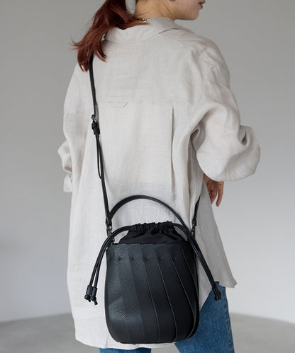【ショップチャンネルOA商品】プリーツ バケツ型 2WAY ショルダーバッグ 巾着　17-1202