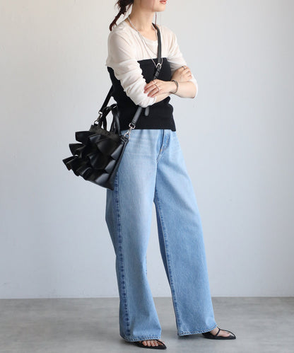 【雑誌掲載・ショップチャンネルOA商品】撥水2WAYフリルハンドバッグ　12-1162