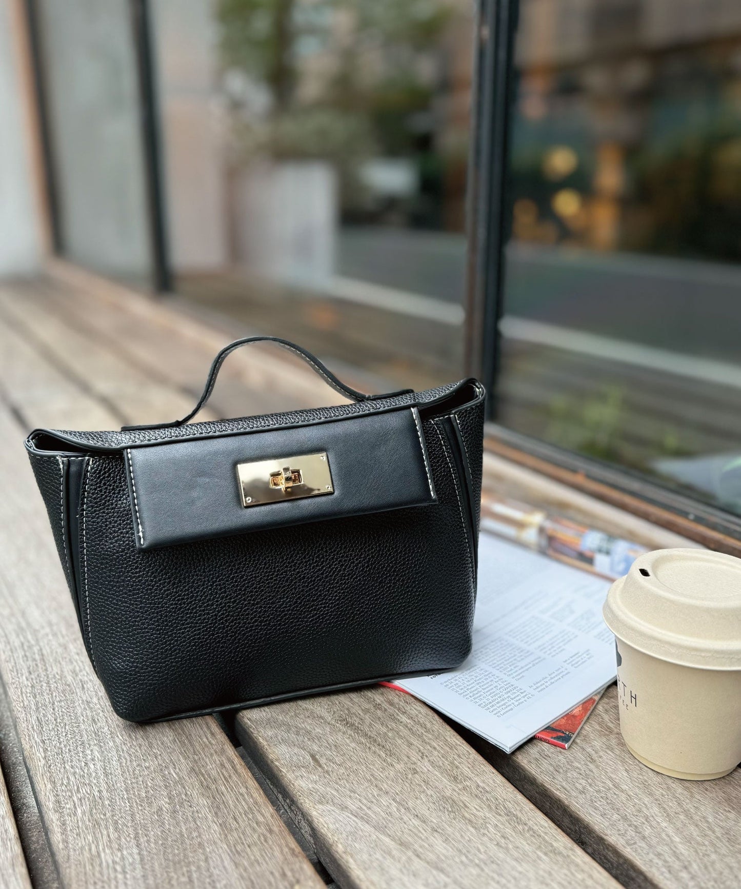 2WAYターンロックミニショルダーハンドバッグ　12-1174